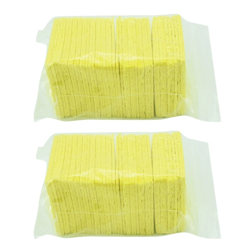 

100-Piece Set of Yellow Soldering Iron Cleaning Sponges Welding Tool Cleaning