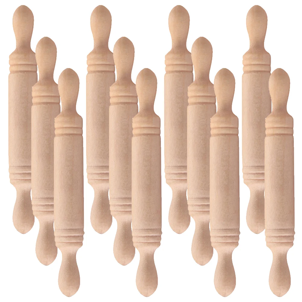 

11Pcs Mini House Rolling Pin Photo Prop for Mini House Tiny Wooden Rolling Pin Lifelike Tiny Rolling Pin