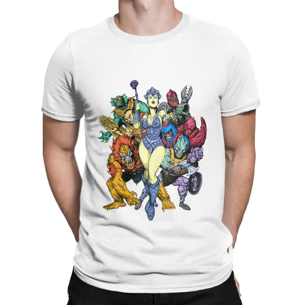 

Мужская футболка The Bad Guys Of Eternia, мужские футболки He-Man Masters of the Universe из чистого хлопка, футболки с круглым вырезом и коротким рукавом, футболка ...