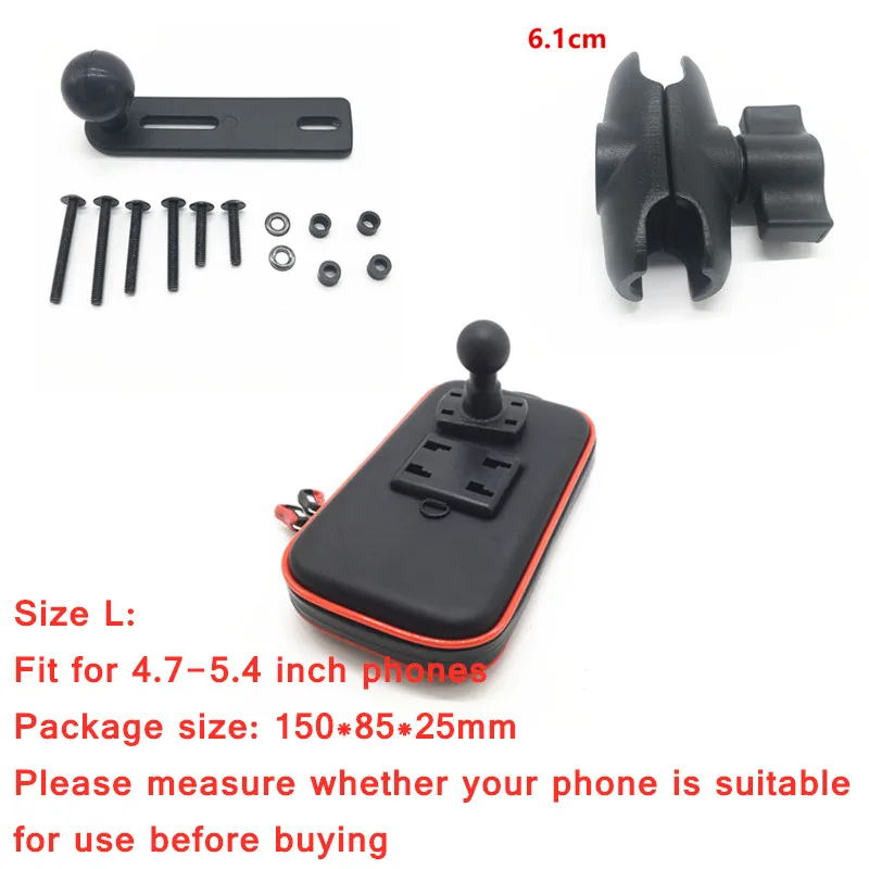 Motocicleta de Alumínio Suporte do Telefone Resistência à Água Freio Embreagem Reservatório Capa Base Montagem Móvel Case 6.1cm Duplo Soquete Braço –