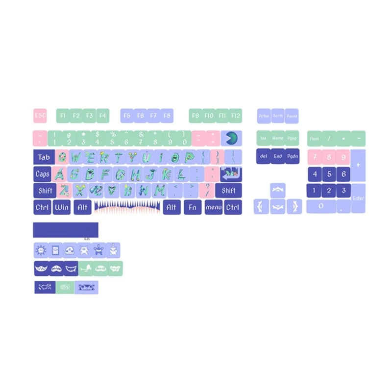 

126 клавиш Keycaps XDA Profile Cartoon StayupMonster Keycaps PBT DyeSublimation Механическая клавиатура Keycap Set