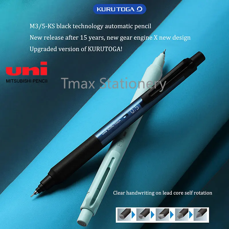 M3/5-ks Black Technology Upgraded Kuru Toga Lead Core Self Rotation 0.3/0.5mm Student Writing Drawing