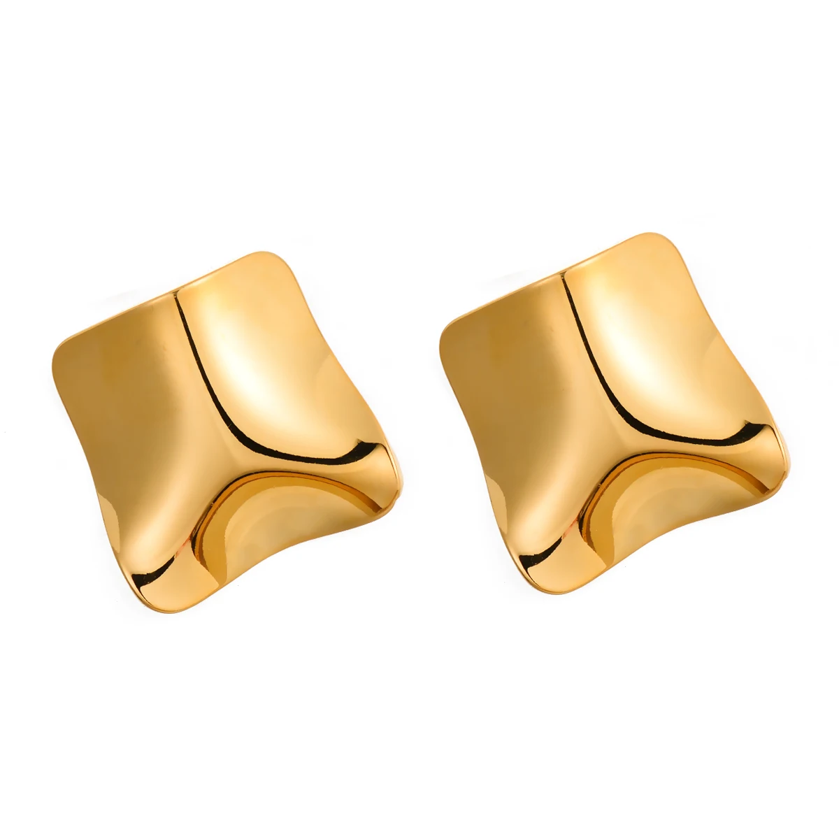 

New Fashion Geometric Earrings Women Exquisite Square Earrings Gold Color Hoop Earrings Punk Hip-Hop Metal Party Ear Jewelry