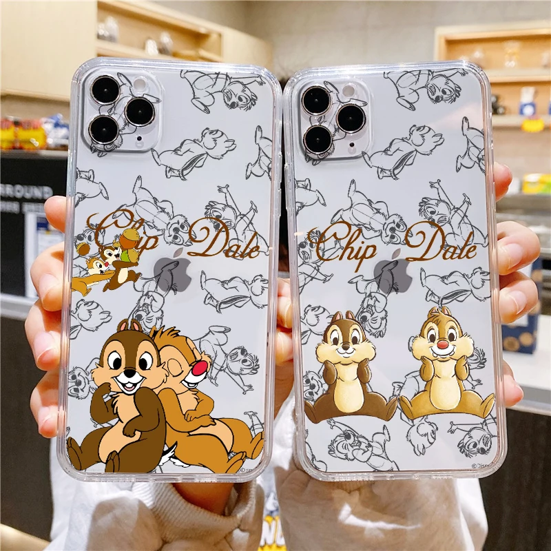 

Chip 'n' Dale Bambi Transparent Phone Case For Apple iPhone 14 13 12 11 Mini XS XR X Pro MAX 8 7 6 Plus SE 2020 Cover Capa
