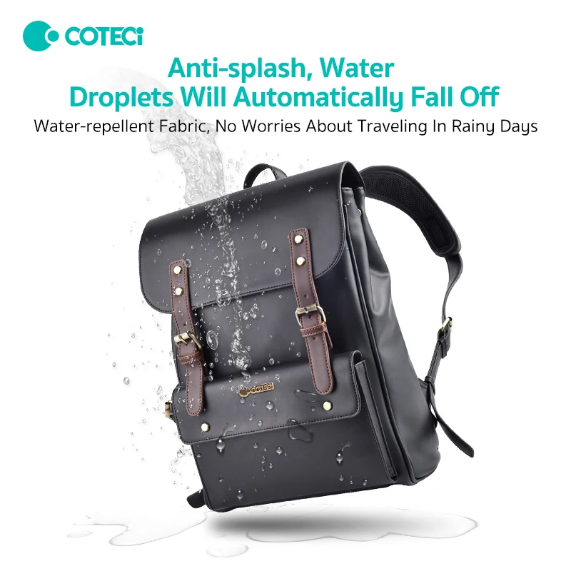 Рюкзак Для Ноутбука Из Искусственной Кожи Унисекс Повседневная Школьная Сумка