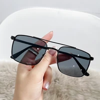 one pieces metal retro sunglasses women fashionable and simple double beam sunglasses lenses big frame street shot eyewear