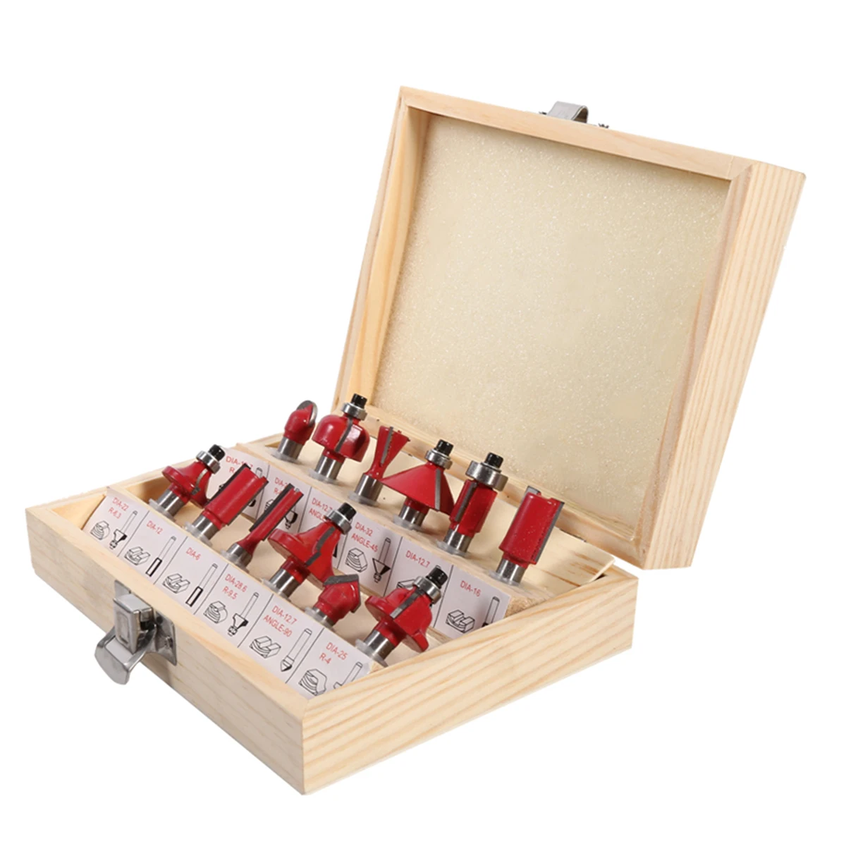 

12pcs Milling Cutter Router Bit Set 8mm Wood Cutter Carbide Shank Mill Woodworking Trimming 1