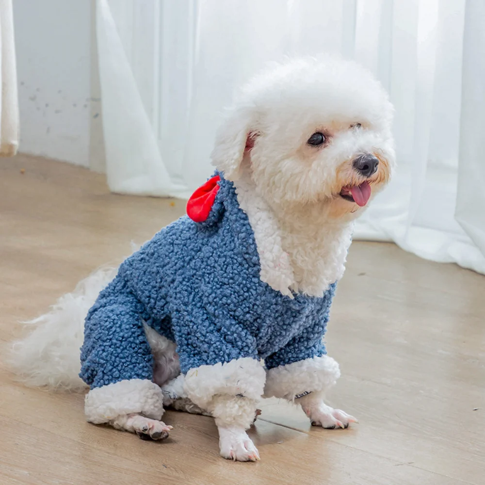 

Small Dog Jumpsuit Winter Autumn Cartoon Wool Coat Pet Warm Sweater Cat Fashion Thick Hoodie Puppy Jacket Poodle Chihuahua Pug