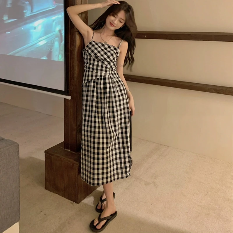 

2023 New Summer Women's Dress Sling Versatile Commuting Shows Thin Waist Free Shipping