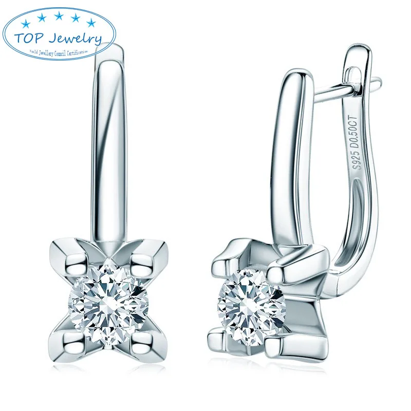 

Женские серьги из серебра 925 пробы, с муассанитом