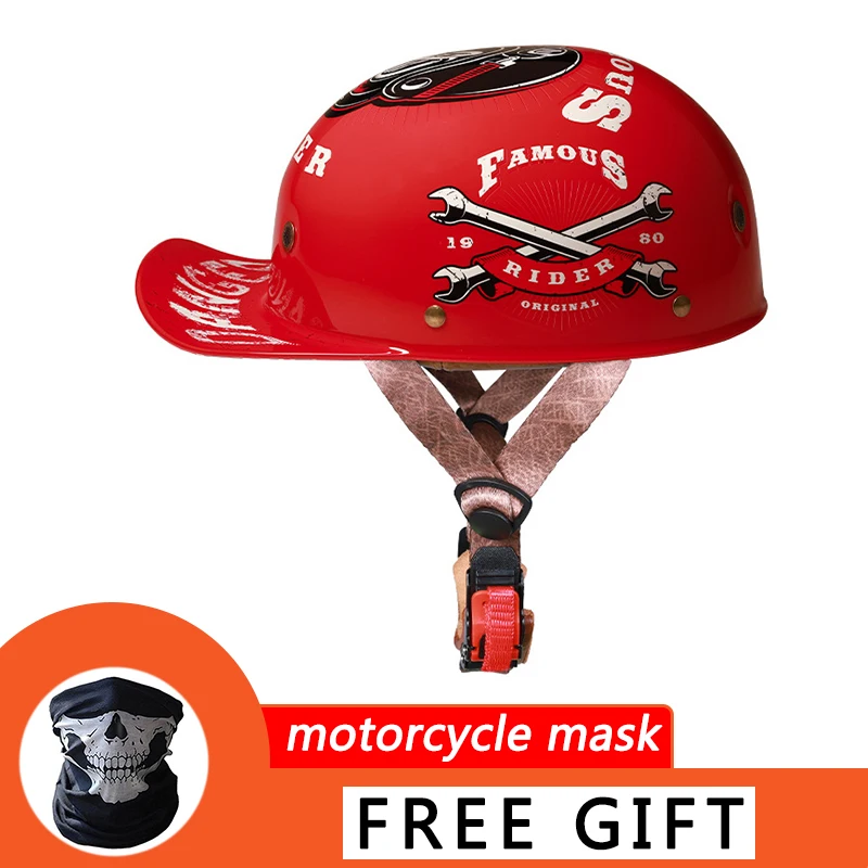 Motorcycle Helmet Retro Riding Helmet Scooter Personalized Baseball Cap Half Helmet For vespa BMW Yamaha MT07 MT09 XJ6 FZ6 MT03