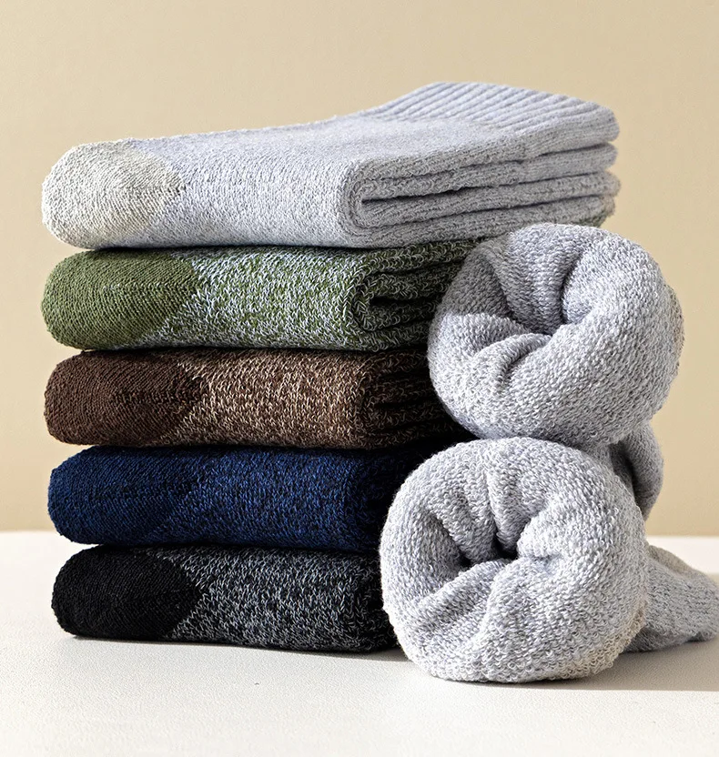 5 пар осенне-зимних женских и мужских утепленных флисовых носков сохраняющих