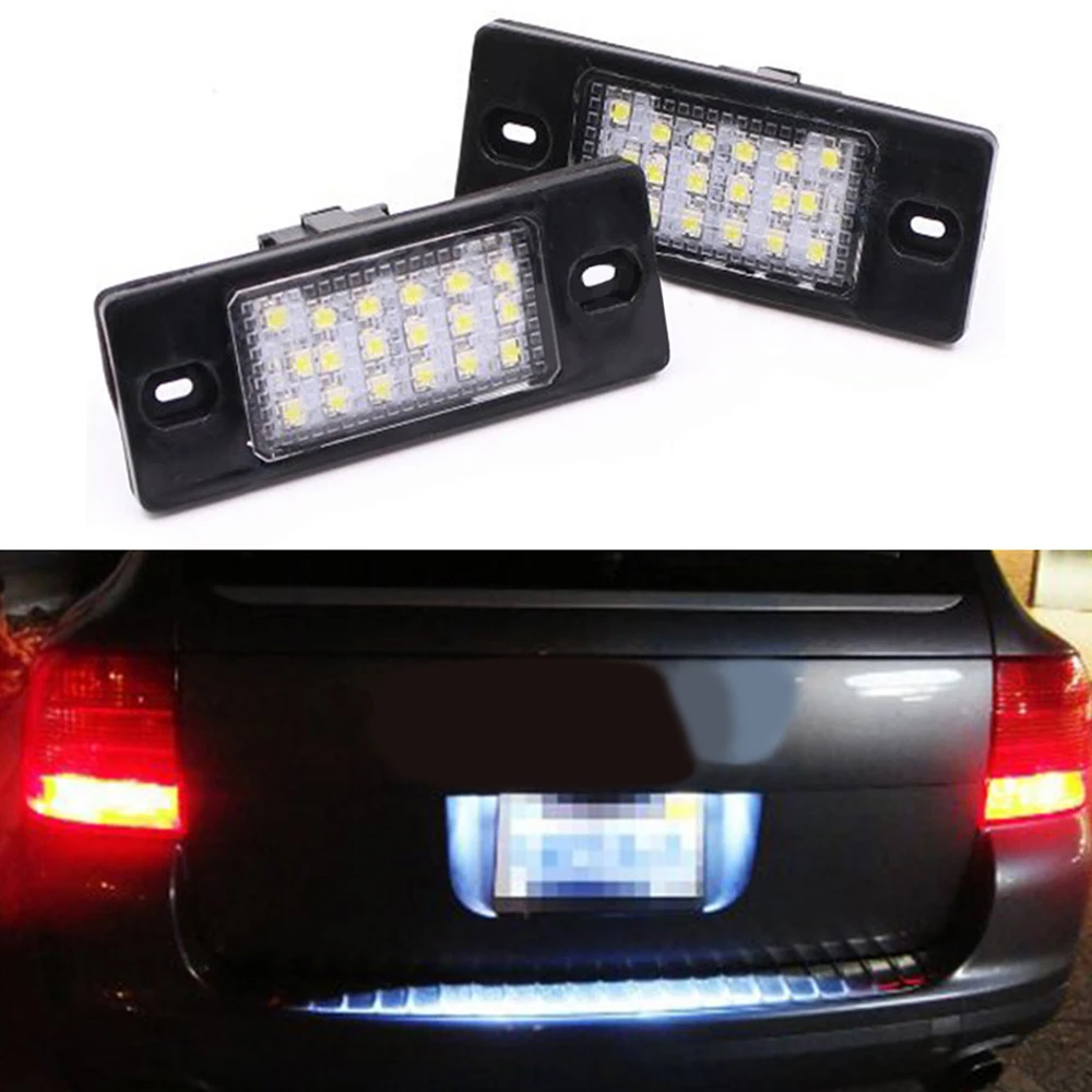 

2Pcs LED Number License Plate Light Tail Lamps For Porsche Cayenne 955 957 02-10 VW Golf 5 Passat B5.5 Touareg Tiguan 09-16