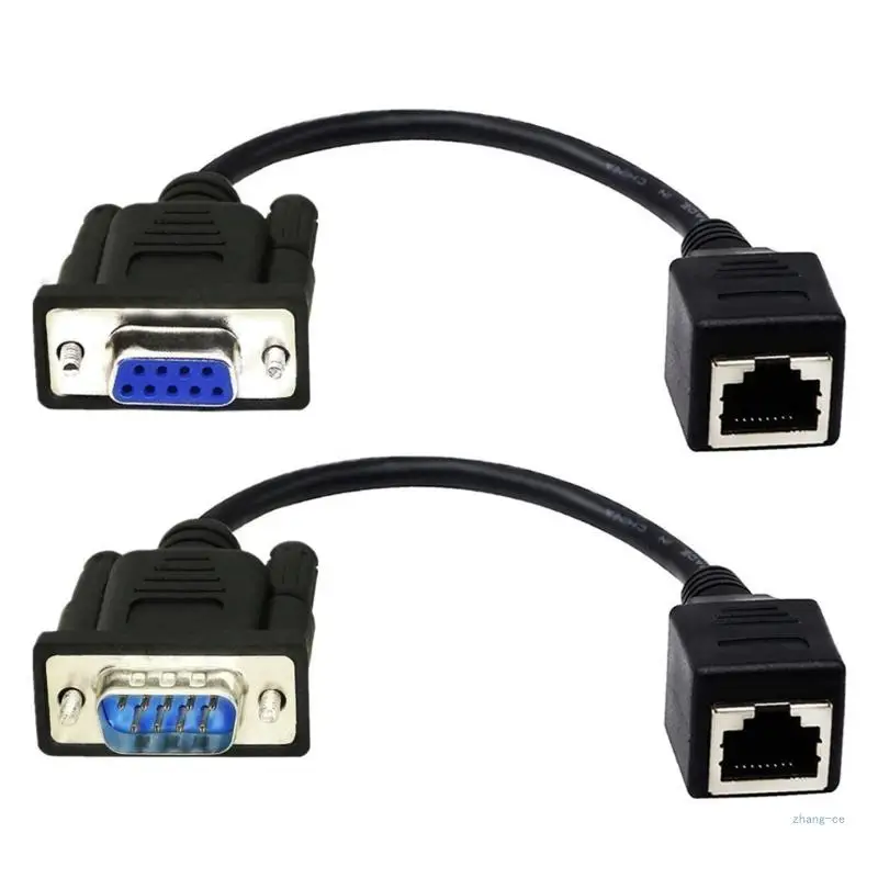 M5TD Адаптеры RS232 DB9 к RJ45 9-контактные разъемы мама и папа Cat5 Ethernet-удлинитель кабель 15