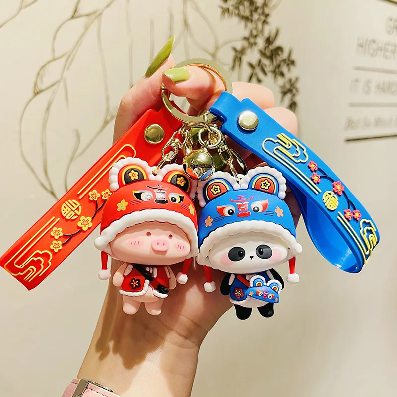 

New Fashion Keychain 23x17mm angrily tiger head Pendants DIY Men Jewelry Car Key Chain Ring Holder Souvenir For Gift