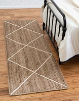 lattice rug area carpet 100 natural jute rustic look braided style handmade runner rug