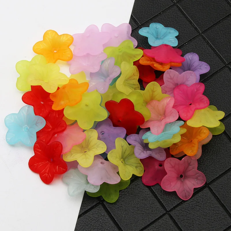 

Flower 18x5mm Colored Acrylic Beads Loose Spacer Beads For Jewelry Making DIY Earrings Key Chain Necklaces Bracelets Accessories