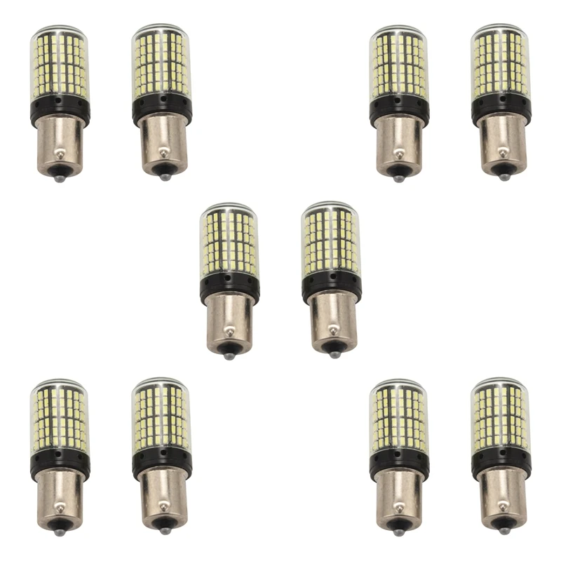 

10X DC12V Super Bright Low Power 1156 P21W BA15 180° LED Bulbs Xenon White(6500K)