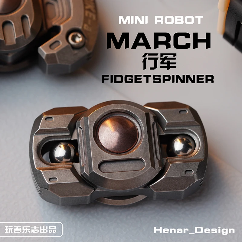 Play My Happy Zhi EDC Marching Robot Series Button Steel Ball Fingertip Gyro Metal Toy Decompression Artifact