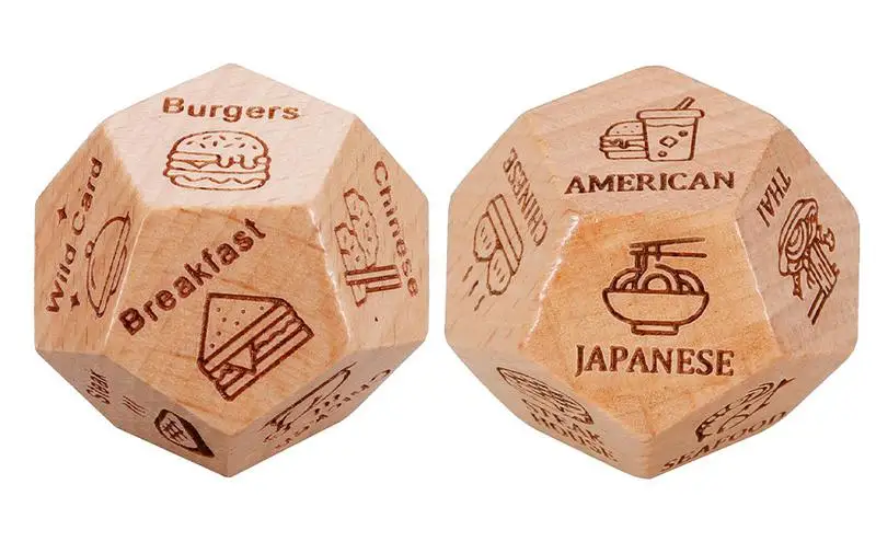 

Couple Dating Dice 12 Sides Food Decide Date Night Dice Anniversary Valentine's Day xmas Cute Patterns Dinner Decider Dice Gifts