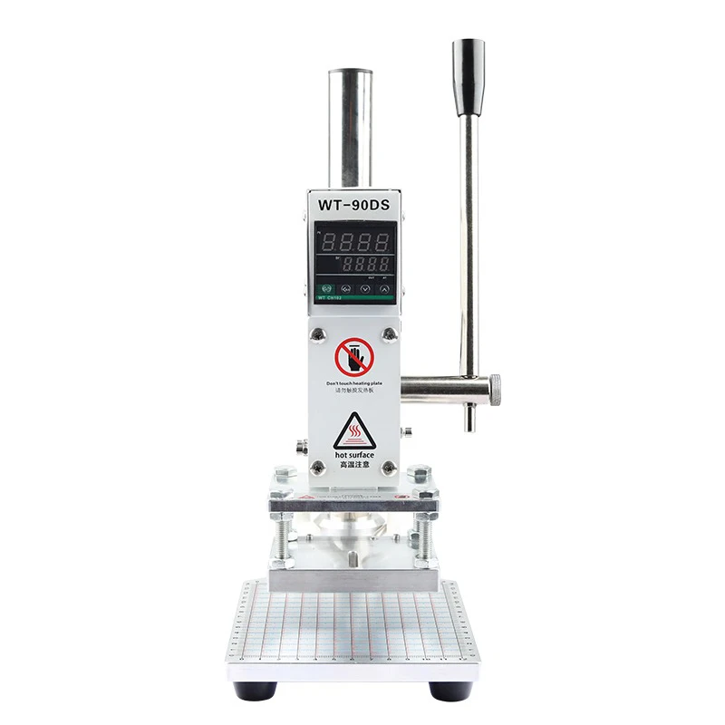 WT-90DS Hot Foil Stamping Machine Manual Digital Heat Press Machinine PVC Leather Wood Custom Logo Embossing Bronzing