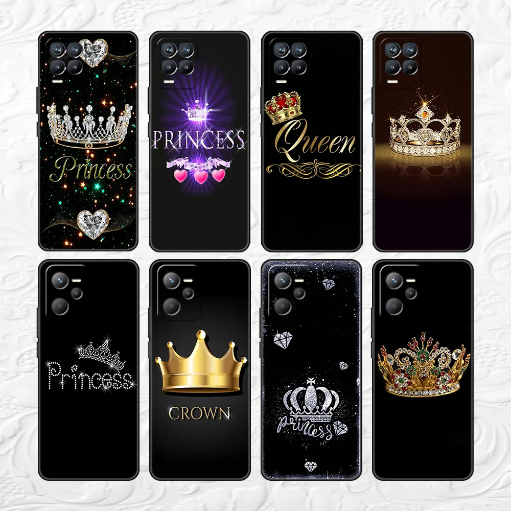 

Diamond Crown Printing Case For Realme 8 C21 9 Pro 8i 9i GT Neo 3 2 C3 7 6 C21Y C15 C11 C35 Soft TPU Phone Cover Fundas