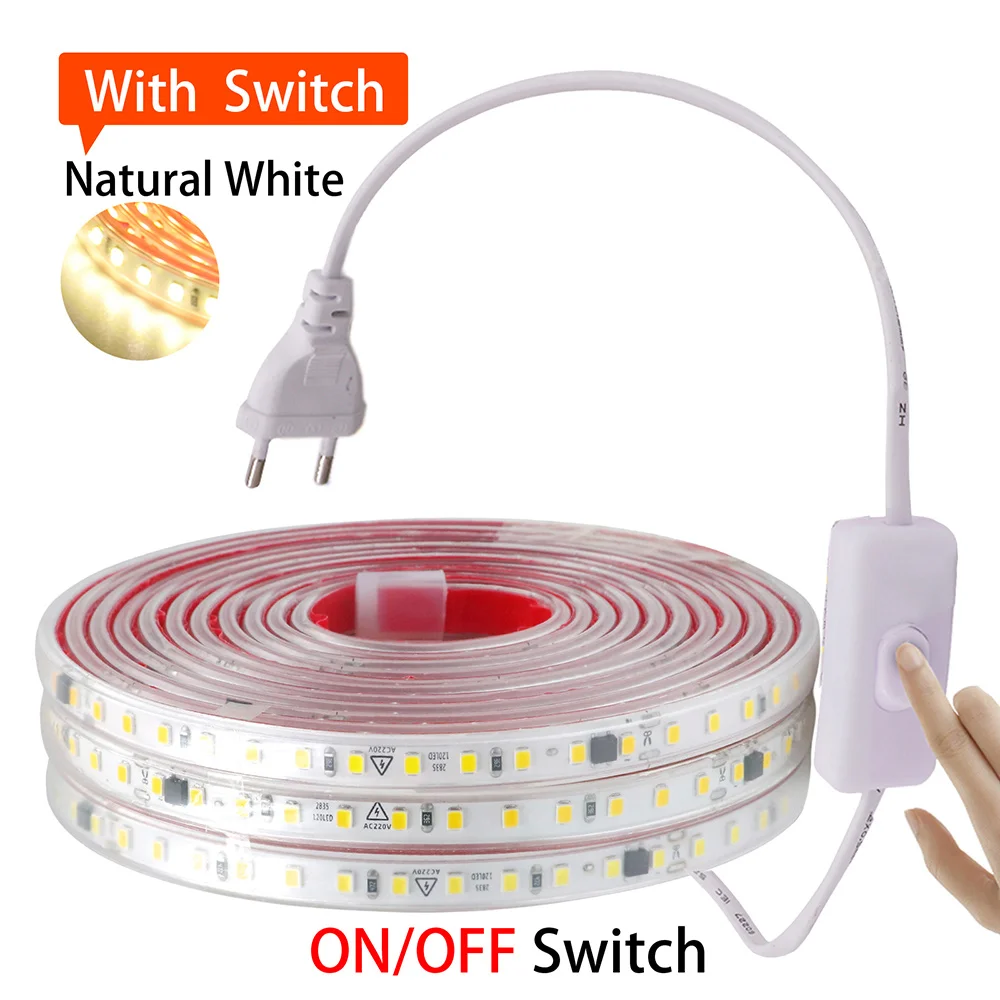 XUNATA Светодиодная лента 2835 белая водонепроницаемая 120 светодиодов