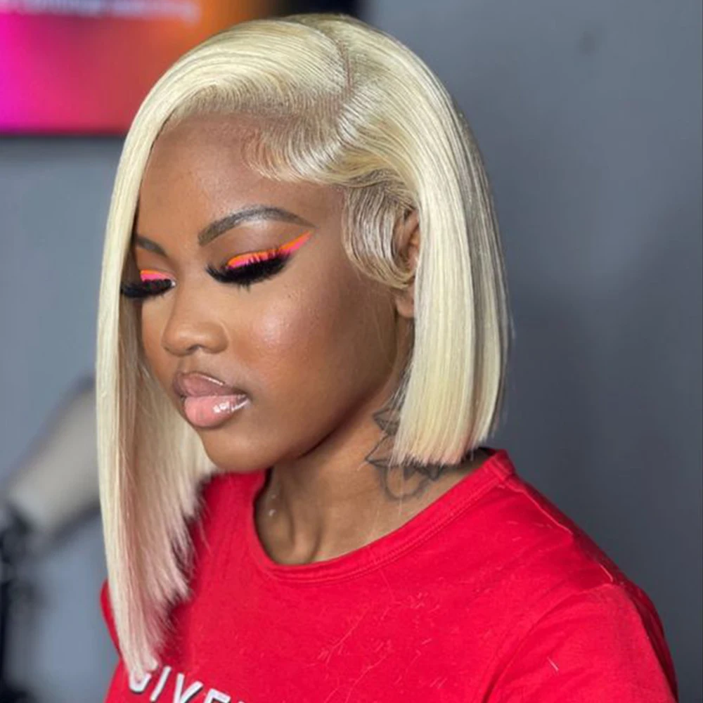 200% 4x4 13x4 613 парик из светлых волос человеческих на сетке спереди бразильский