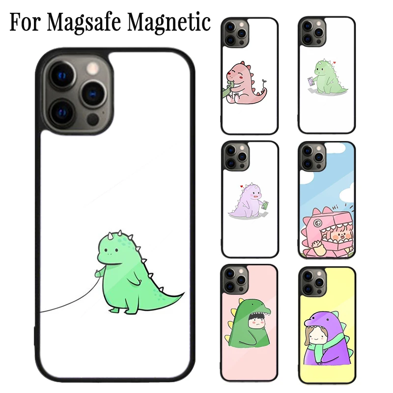 Пара подходящих симпатичных динозавров Магнитный телефонный чехол Coque для iPhone 16