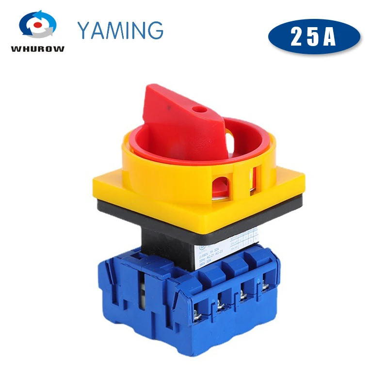 Висячий замок YMD11-25/4 P, 690 В, 25 А, 2 положения, 4 полюса, главный поворотный кулачковый переключатель, Аварийная остановка