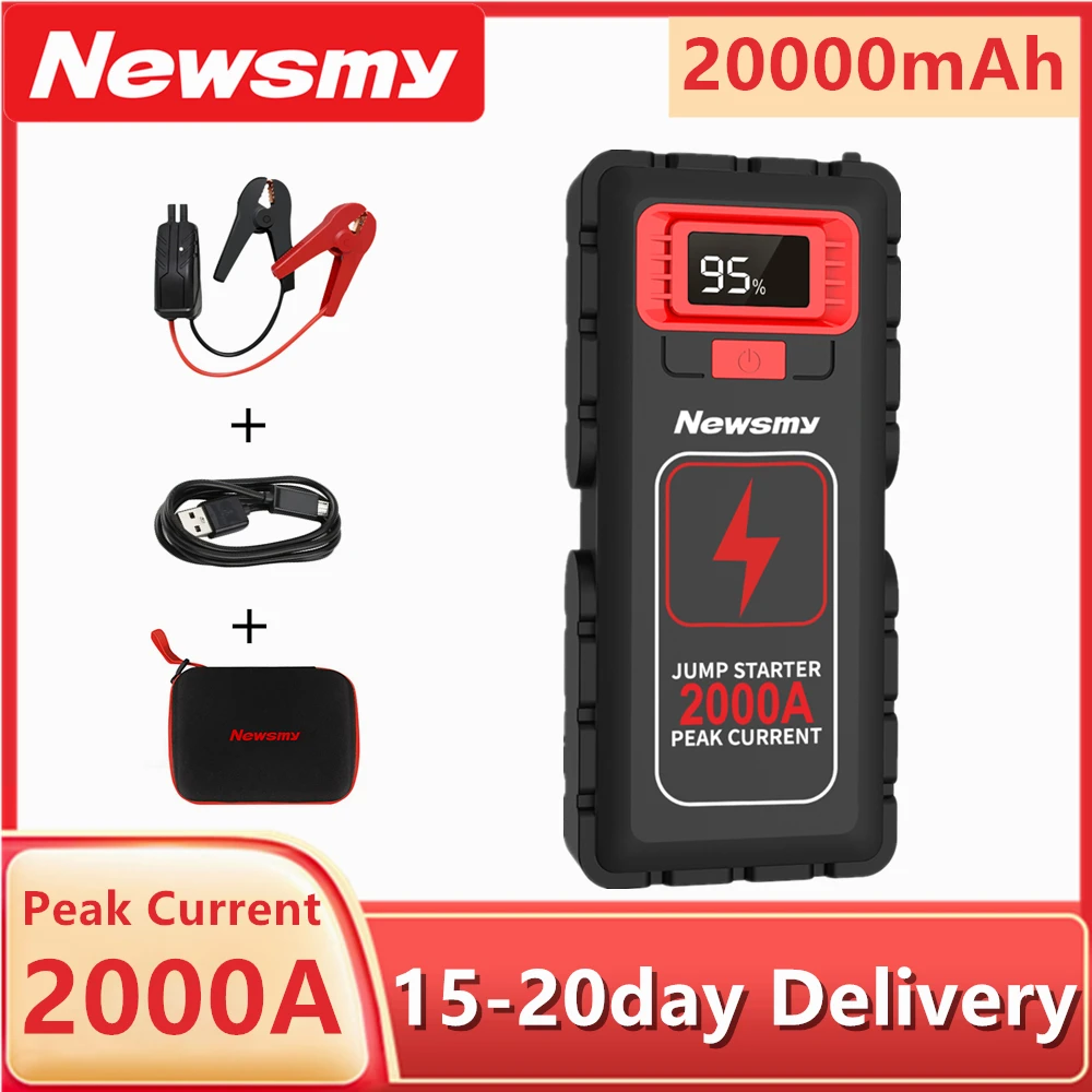 

NEWSMY 2000A 20000mAh Car Jump Starter Power Bank Auto Buster Emergency Booster Vehicle Battery Charger Starting Device for Car
