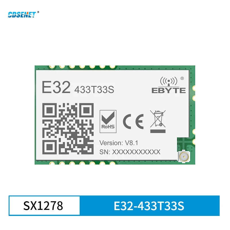 SX1278 Lora Wireless Module RF Transceiver 433MHz CDSENET E32-433T33S 33dbm Long Distance 16KM Wake on Air IPEX Stamp Hole
