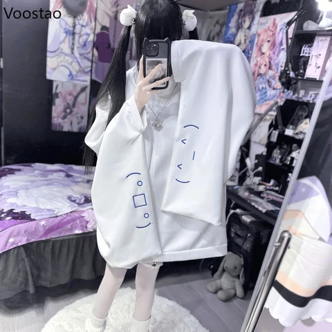 Белые хлопковые толстовки Voostao oversize