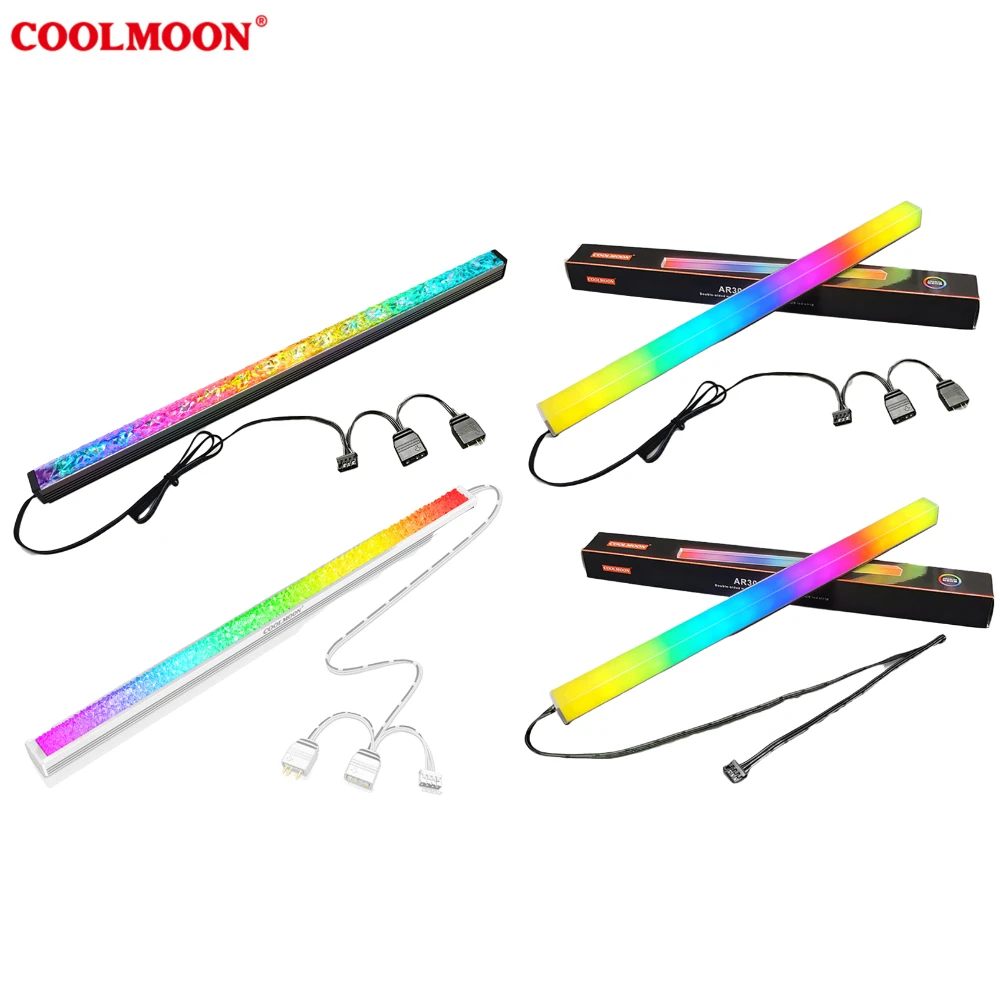 

Светодиодная ленсветильник COOLMOON ARGB длиной 28 см/30 см, 5 В, 3Pin/маленький, 4Pin, бриллиантовая, магнитная, цветная, атмосфера «сделай сам», световая...