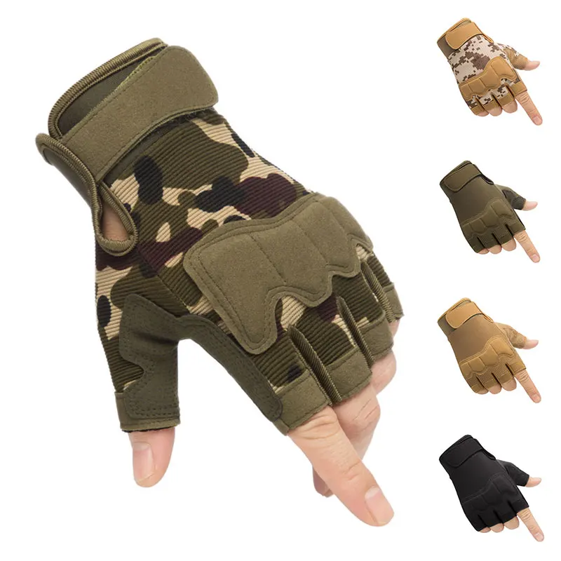 

Military Army Shooting Fingerless Gloves Men Outdoor Sports Tactical Glove Anti-Slip Cut Proof Fingerless Gloves Riding Gloves