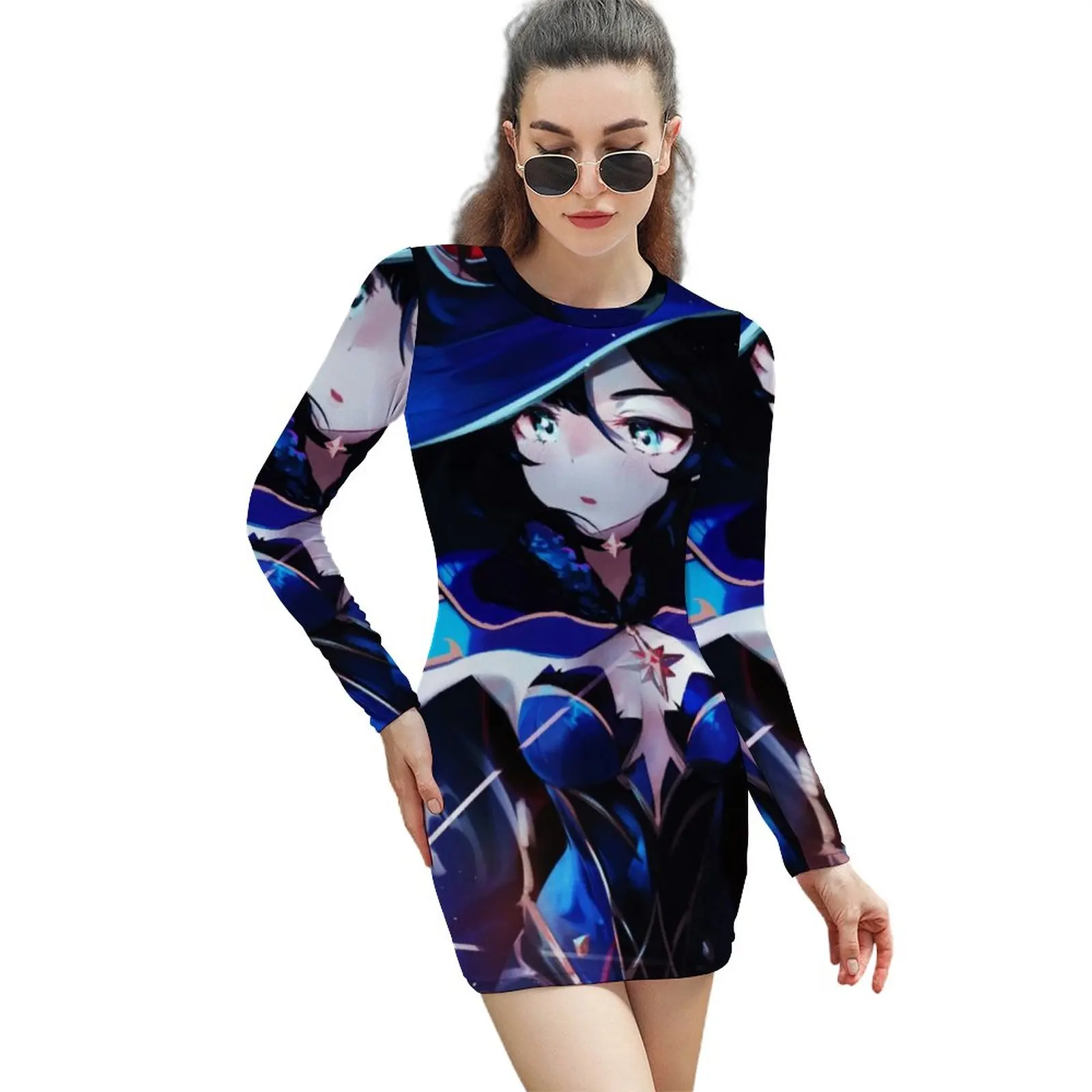 

Женское платье в стиле ретро, с длинным рукавом, Размер 2XL