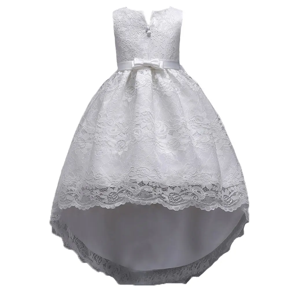

Summer Children Girls Outfits Sleeveless Lace Dress with Bowknot Princess Dress Fashion Dress for Evening Party