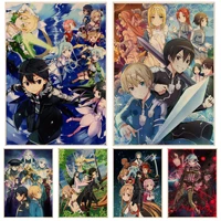sword art online movie posters vintage room bar cafe decor decor art wall stickers