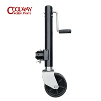6 inch double solid wheel sidewind round swivel trailer jack with fixture pipe weld on jockey wheel boat rv parts accessories