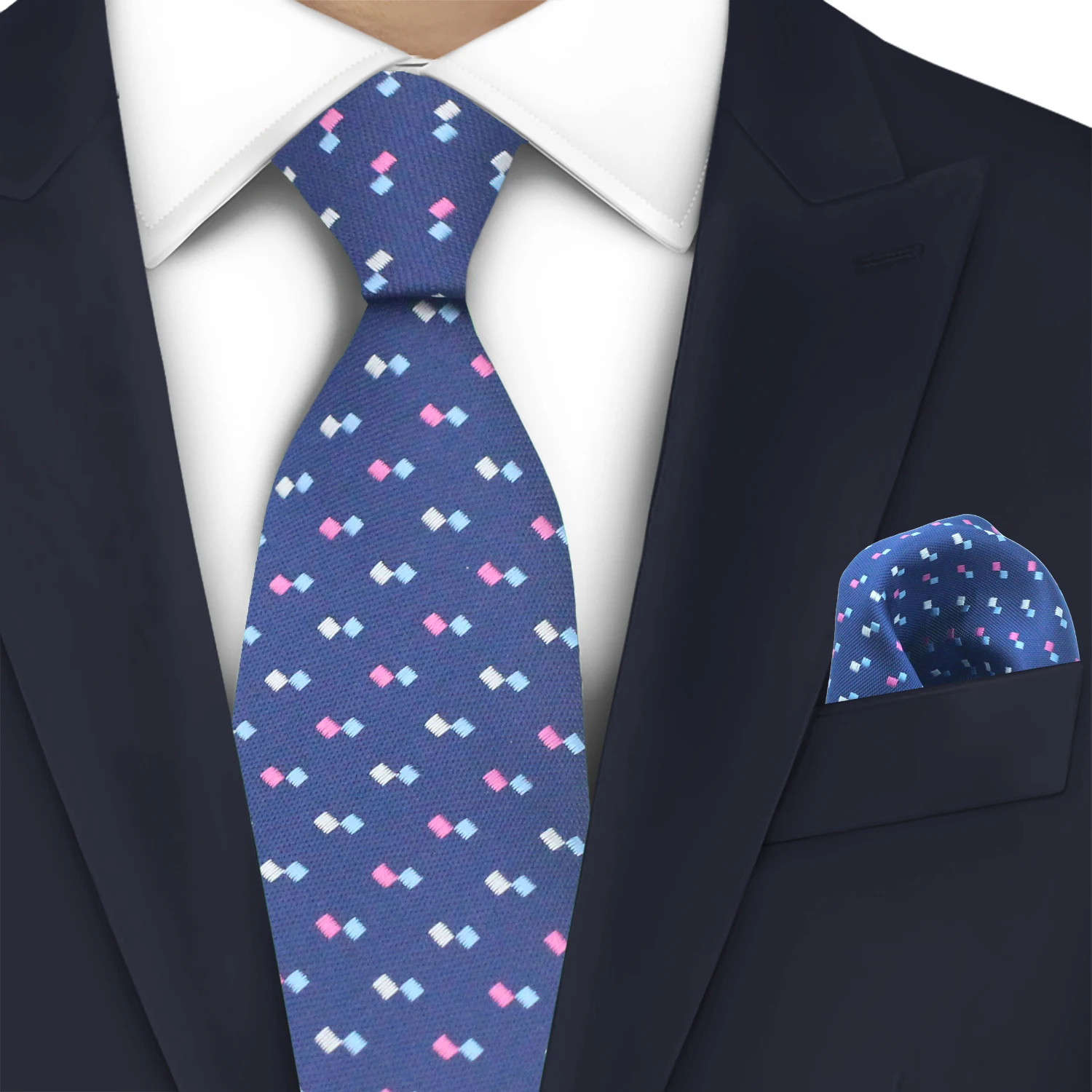 

LYL 5CM Luxury Business Tie Gift Set Fine Dark Blue Necktie Bundle With Handkerchief for Discerning Professionals Free Shipping