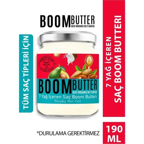 

BOOM BUTTER Hair Care Oil 190 ML HAIR CARE CREAM HAIR CARE OIL NATURAL OILS OBTAINED IS ENHANCED BY PROCSİN