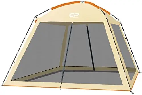 

House 10 x 10 Ft Screened Mesh Net Wall Canopy Tent Screen Shelter Gazebos for Patios Outdoor Camping Activities - Blue