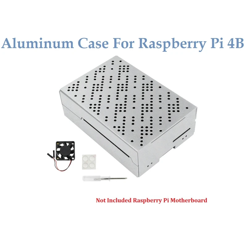 

Case For Raspberry Pi 4B Metal Case Aluminum Alloy Shell Cooling Fan Protective Shell For Raspberry Pi B Model 4