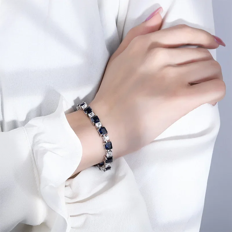 Комплект из 18-каратного золота с платиновым королевским сапфиром PT950 роскошный