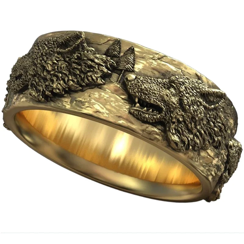 Кольцо с головой волка 9 г обручальное кольцо дикой природой винтажные ювелирные