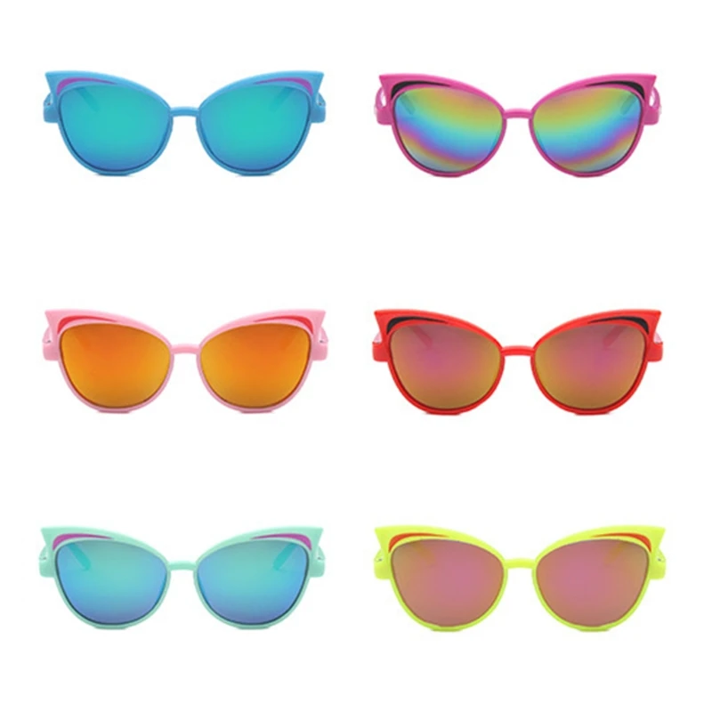 

652F Kids Sunglasses Children Reflective Random Color PC Fashion UV400 Colorful Gifts