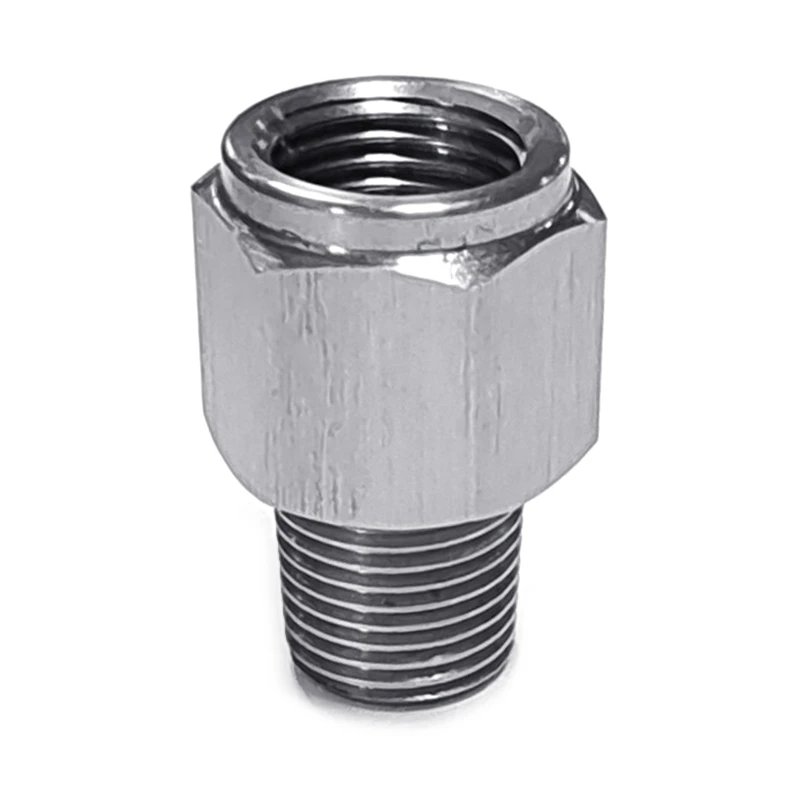 

50JA Stainless Car Oil Pressure Instrument Adapter Connector 1/8NPT External Thread To M10x1.0 Internal Thread for Temp Gauge