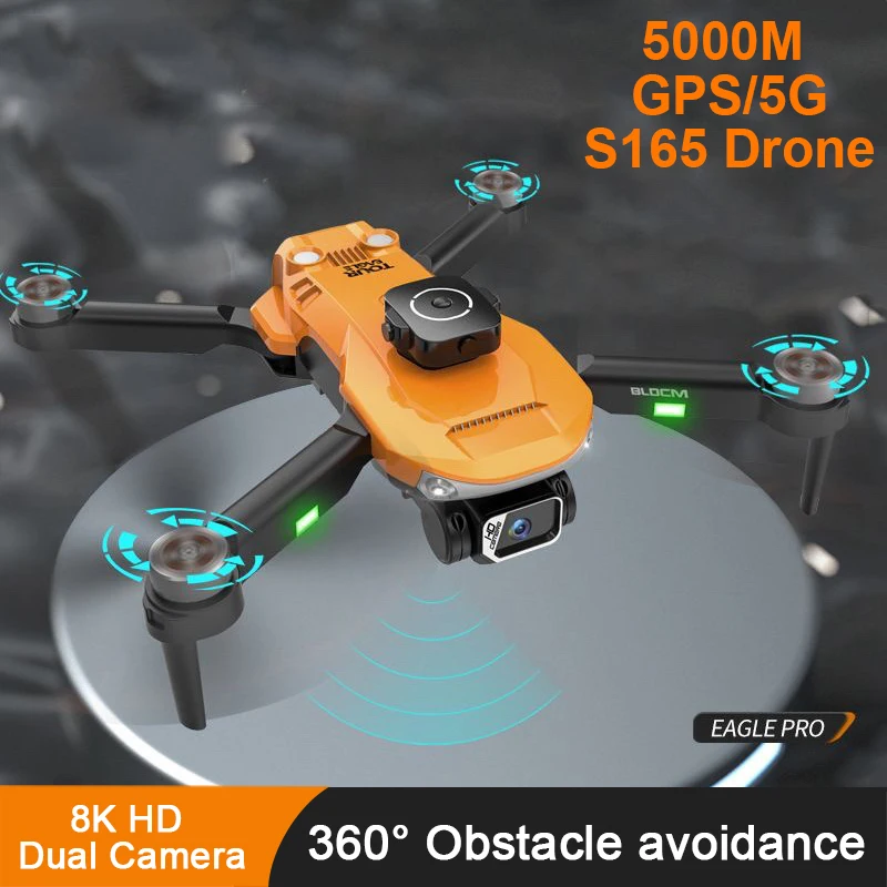 

S165 Drone 8K 5G GPS Professional Folding HD Aerial Photography Four-Rotor Helicopter Obstacle Avoidance Toys RC Distance 5000M