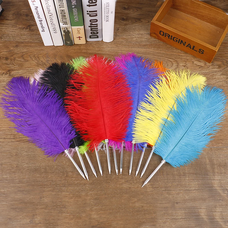 

1 pcs Quill Pen Ostrich Feather Guest Book Quill Pen Wedding Party Wonderful Gift Signature Pen