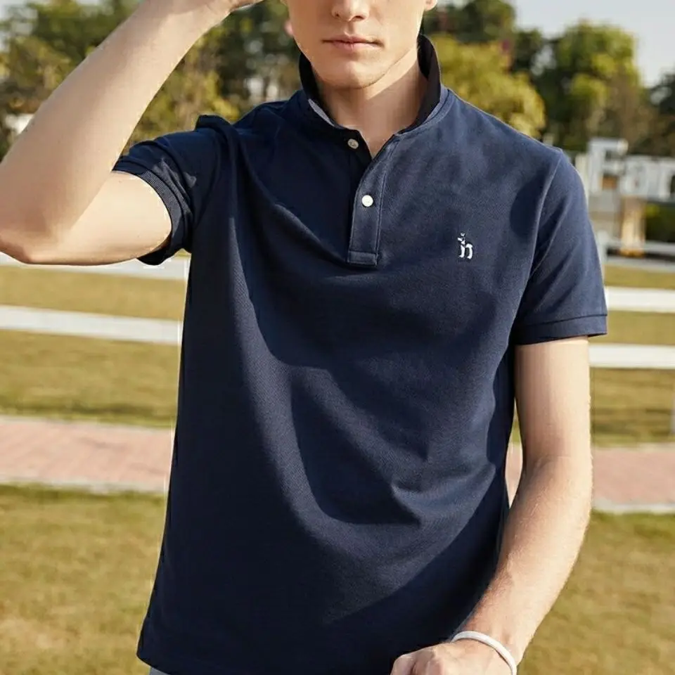 

Men's Shirts HAZZYS Polo Shirts Embroidered Logo Brand Comfortable Summer High Quality Cotton Casual Short Sleeve Men's T Shirt